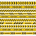 Warning tape, safety border, security stripe set