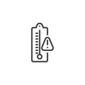 Warning thermometer temperature line icon