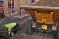 Warning to pedestrain road work in process in Copenhagen