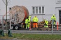 Warning to pedestrain road work in process in Copenhagen