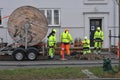 Warning to pedestrain road work in process in Copenhagen