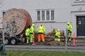 Warning to pedestrain road work in process in Copenhagen