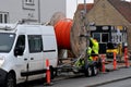 Warning to pedestrain road work in process in Copenhagen