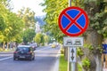 Warning tow away zone sign Royalty Free Stock Photo