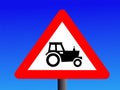 Warning tractor sign Royalty Free Stock Photo