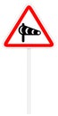 Warning traffic sign - Crosswind Royalty Free Stock Photo