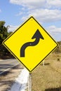 Traffic sign indicating a sharp right turn