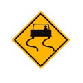 Warning traffic sign Slippery r sign with exclamation mark symbol sign with exclamation mark symbol Road Sign ,Vector Illustration Royalty Free Stock Photo