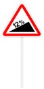 Warning traffic sign - Steep climb