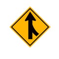 Warning traffic sign,Traffic merges from the right