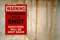 Warning - Trespassers will be shot, survivors will be shot again