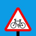 Warning Triangle Cycle route ahead sign