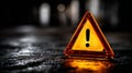 Warning triangle with exclamation mark symbol indicating caution or alert Royalty Free Stock Photo