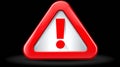Warning triangle with exclamation mark symbol indicating caution or alert Royalty Free Stock Photo