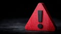 Warning triangle with exclamation mark symbol indicating caution or alert Royalty Free Stock Photo