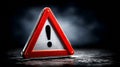 Warning triangle with exclamation mark symbol indicating caution or alert Royalty Free Stock Photo