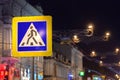 Pedestrian crossing road sign Royalty Free Stock Photo