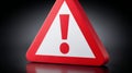 Warning triangle sign with exclamation mark indicating caution or alert Royalty Free Stock Photo