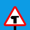 Warning triangle T-Junction with priority over vehicles from the