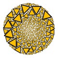 Warning Triangle Template Icon Spheric Bubble Collage
