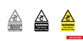 Warning trip hazard mind your step hazard sign icon of 3 types color, black and white, outline. Isolated vector sign symbol