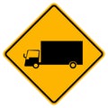 Warning Truck Traffic Road Yellow Signs ,Vector Illustration, Isolate On White Background Label. EPS10