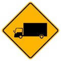 Warning Truck Traffic Road Yellow Symbol Sign Isolate on White Background,Vector Illustration EPS.10