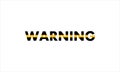 Warning typography icon with yellow tape logo design vector illustration