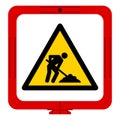Warning Under Construction Symbol Sign,Vector Illustration, Isolate On White Background Labels, Label. EPS10