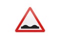 Warning of uneven road ahead Royalty Free Stock Photo