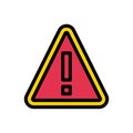 Warning vector color line icon Royalty Free Stock Photo