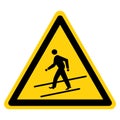 Warning Walk-Way Symbol Sign, Vector Illustration, Isolate On White Background Label. EPS10