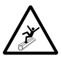 Warning Walking Or Standing On Conveyor Cover Symbol Sign ,Vector Illustration, Isolate On White Background Label. EPS10 Royalty Free Stock Photo