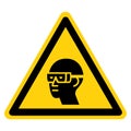 Warning Wear Chemical Goggles Symbol Sign ,Vector Illustration, Isolate On White Background Label. EPS10 Royalty Free Stock Photo