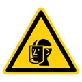 Warning Wear Face Shield Symbol Sign ,Vector Illustration, Isolate On White Background Label. EPS10 Royalty Free Stock Photo