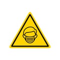 Warning wear mask icon symbol