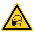 Warning Wear Mask Symbol Sign,Vector Illustration, Isolated On White Background Label. EPS10