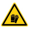 Warning Wear Safety Gloves Symbol Sign ,Vector Illustration, Isolate On White Background Label. EPS10