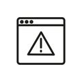Warning window icon. Error notification symbol. Internet browser Vector screen. System alert message Royalty Free Stock Photo