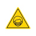 Warning woman wear mask icon symbol