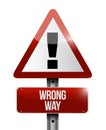 warning wrong way sign illustration Royalty Free Stock Photo