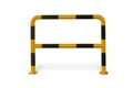A warning yellow and black metal fence attach on the floor Royalty Free Stock Photo