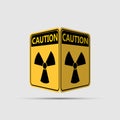 Warning yellow of the danger,radiation icon double sided symbol,Vector illustration