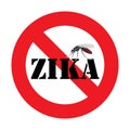 Warning zika virus mosquito Royalty Free Stock Photo