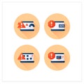 Warnings flat icons set Royalty Free Stock Photo