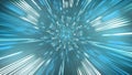 Warp speed space travel concept. Warp tunnel wormhole moving in hyperspace. 3d illustration