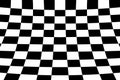 Warped perspective coloured checker board effect grid black and white