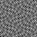 Warped seamless pattern of black zigzag lines in form of a flame. Psychedelic optical illusion wavy repeatable texture