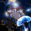 Warped space and time with mushroom hallucinogen