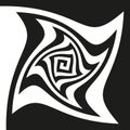 Warped square spiral. Abstract optical effect. Black white geometric. Vector background. Royalty Free Stock Photo